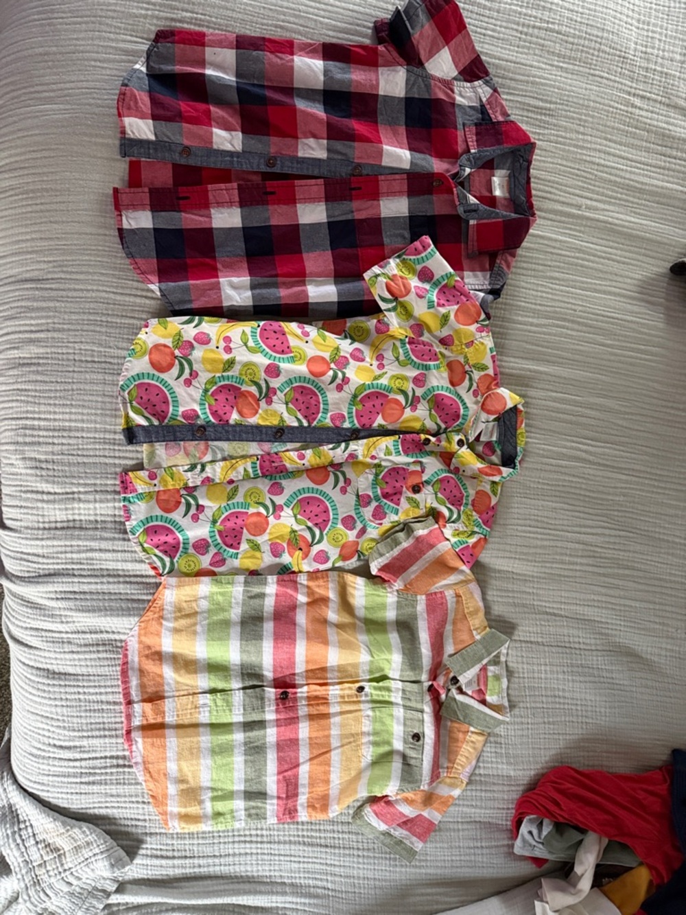 3 Gymboree Striped Button-Up Shirts. Short sleeve button up clothing lot.